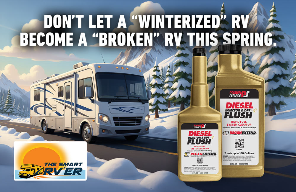Don’t let a "winterized" RV become a "broken" RV this spring Diesel Injector & DPF Flush diesel fuel additive SmartRVer podcast